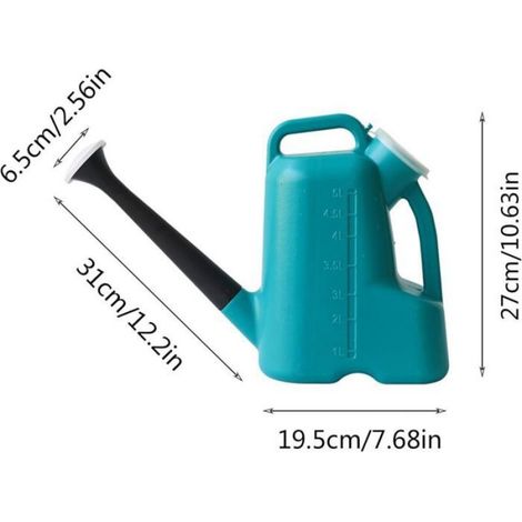 Arrosoir - 3 L - Long Bec - Avec Couvercle - Bleu (1/4)