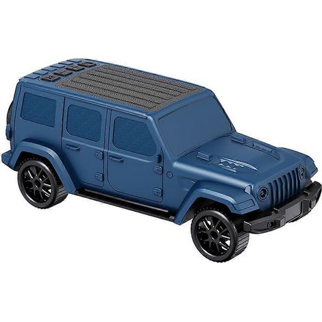 Autoförmiger, kabelloser Bluetooth-Lautsprecher mit Blinklichtern, TF-Kartenwiedergabe und FM-Radio, Tischdekoration, Geschenk für Jungen, blau (1/5)