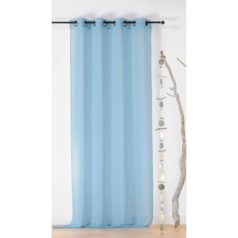 Voilage seaqual recyclé - 135x260cm - Bleu (1/2)