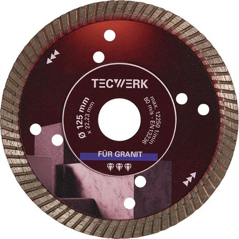 TECWERK Diamanttrennscheibe GRANITPRO D.350mm Bohr.25,4mm Seg.-H.10mm