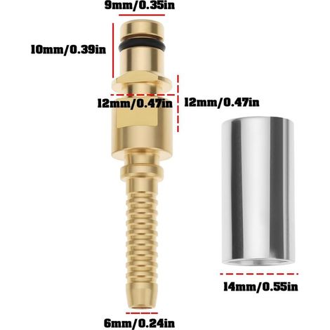 Set mit 4 Schnellkupplungsadaptern für 6-mm-Schläuche, kompatibel mit Kärcher K2 bis K7 Hochdruckreinigerschläuchen (1/2)