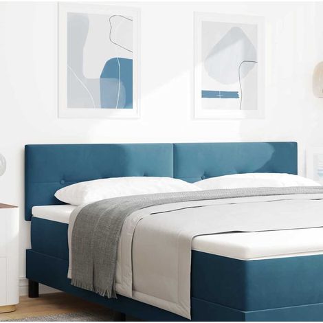 Tête de lit-Panneau de lit Montage mural Bleu foncé 180 cm Velours 147585 (1/5)