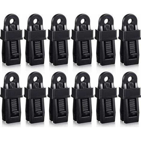 AGE Pince à bâche à bec de crocodile multifonctionnel avec poignée de verrouillage solide pince de fixation poignée de verrouillage pour tente noir 12PCS (1/5)