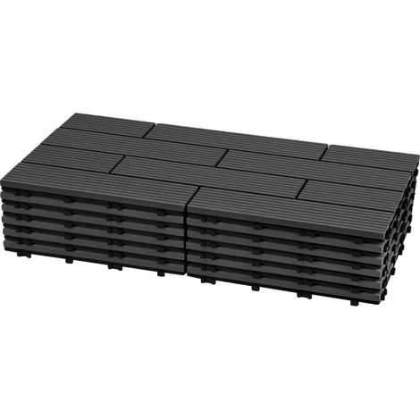 Wolketon Piastrelle da esterno WPC 30x60 cm 6 pezzi 1 m², antracite, a incastro (1/5)