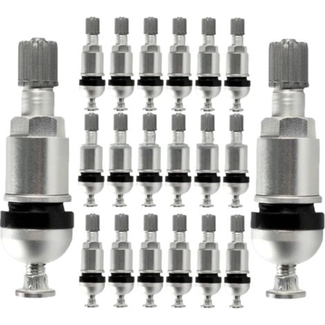 Juego de 20 válvulas TPMS, metálicas, para reparación de la presión de los neumáticos, para vehículos delanteros y traseros. (1/5)