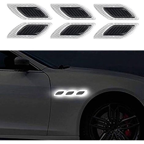 Tiras reflectantes 3D，Adhesivos reflectantes de alta intensidad para visibilidad nocturna en coches y todoterrenos (blanco) (1/2)