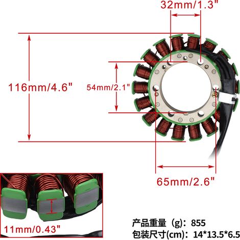 Motorrad-Statorspulenzubehör kompatibel mit Stator Drag Star 650 Xvs (97-04) (1/4)