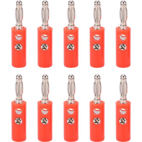 Lot de 10 fiches banane dorées 22.090 4mm, connecteurs lanterne plaqués or pour équipement électronique (1/5)