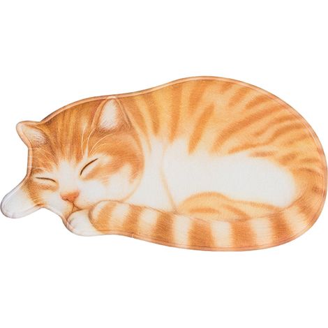 Tapis De Salle De Bain - Imprimé Chat 3D - Absorbant Non Glissant - Séchage Rapide - Ultra Doux - 40 X 79 Cm - 1 Pièce (1/5)