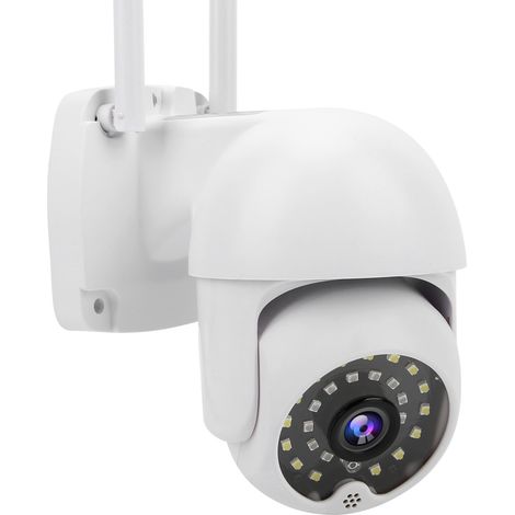 Caméra de sécurité Wi-Fi sans fil avec audio bidirectionnel, rotation PTZ, surveillance à distance, détection de mouvement, alarme, enregistrement d'images, prise 100-240 V. (1/5)