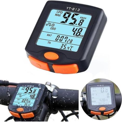 Compteur de vélo sans fil 2024, étanche, multifonctions, avec écran LCD rétroéclairé et indicateur de vitesse. (1/5)