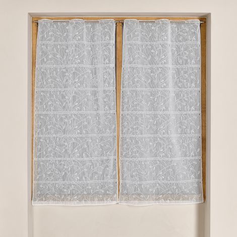 Modulable en maille à motif feuillage Blanc 90x220 cm