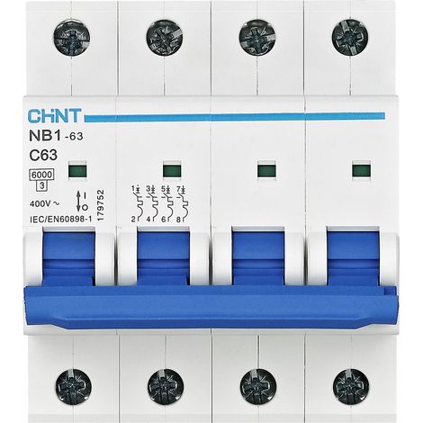 Chint 179751 NB1-63 4P C6 6kA DB Leitungsschutzschalter    4polig 6 A  240 V, 415 V