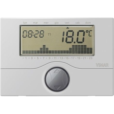 VIMAR - 01910.20 Cronotermostato a batt. parete silver