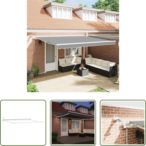 Store rétractable - Cadre d'auvent Blanc 450 × 300 cm Aluminium (1/5)