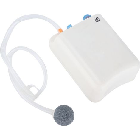 Pompa di ossigeno portatile DC-125 per acquario, con batteria integrata e diffusore d'aria per laghetto. (1/4)
