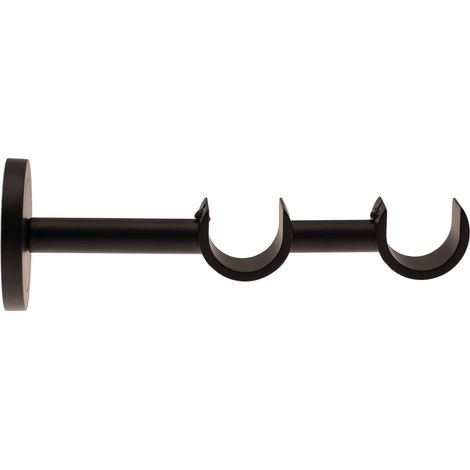 Ateliers28 Chromo T10070328 Staffa A Parete Doppia Aperta 9/18 cm Nero Satinato (1/2)
