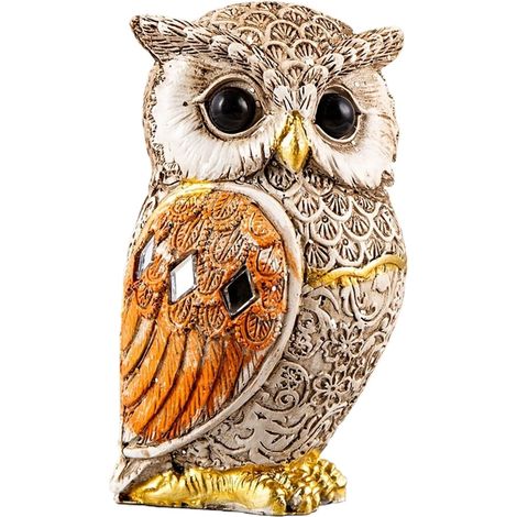 Statuetta di gufo, decorazione per la casa  Decorazione animale in resina realizzata a mano per mensole, tavoli, scrivanie, camere da letto, bagni