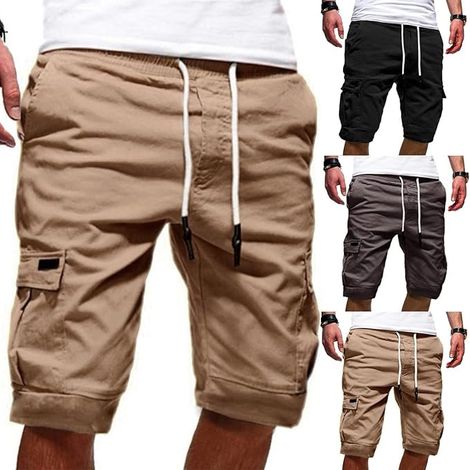 Short de sport décontracté pour homme style workwear – coupe légère à poches multiples pour plage, randonnée et course, running stretch confortable (1/5)