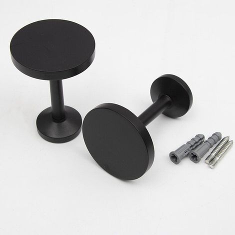 Lot de 2 embrasses de rideaux murales en alliage de zinc avec vis, supports de rideaux décoratifs, crochets d'embrasses de rideaux noirs élégants pour la maison ou le bureau. (1/4)