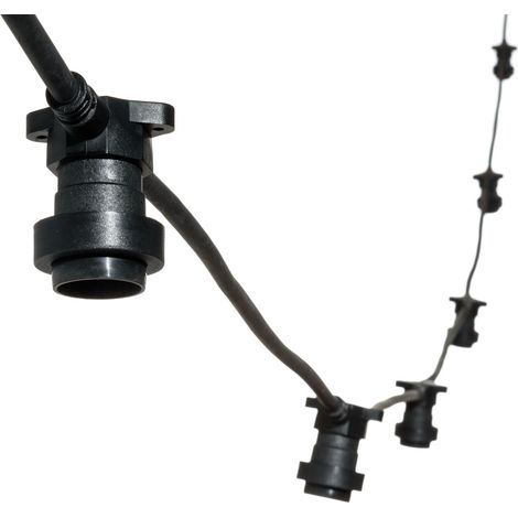 Guirnalda de Luces de Fiesta con 8 Portalámparas E27 5m Extensible