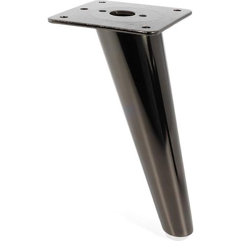pata metálica modelo cov h180 negro mate / níquel mate acabado níquel oscuro
