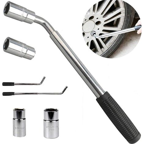 Extendable Wheel Torque Wrenches for Car Van - 17mm / 19mm / 21mm / 23mm Hand Tools Auto Accessories Telescopic Nut Wrench Brace Socket Car Van Truck