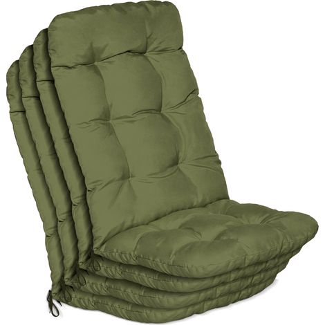 Lot de 4 coussins d'appui pour fauteuils à dossier haut Flair HL, 120 x 50 x 8 cm, vert olive (1/5)