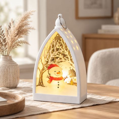 FLITI Retro Portable Night Light White Snowman Christmas Decoration Mood Table Light Creative Winter Gift (1/5)
