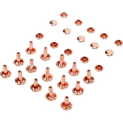 Rivets simples/doubles en or rose, clous décoratifs pour sacs, ceintures, chapeaux et vêtements, clous/embouts ronds. Fe7x8s-010 (1/5)