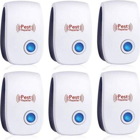 6-Pack Ultrasonic Pest Repeller, Anti-Cockroach, Ant, Mouse, Bed Bug, Rat, Rodent, Mosquito, Spider Repellent for Home, Office, Warehouse & Hotel (1/5)