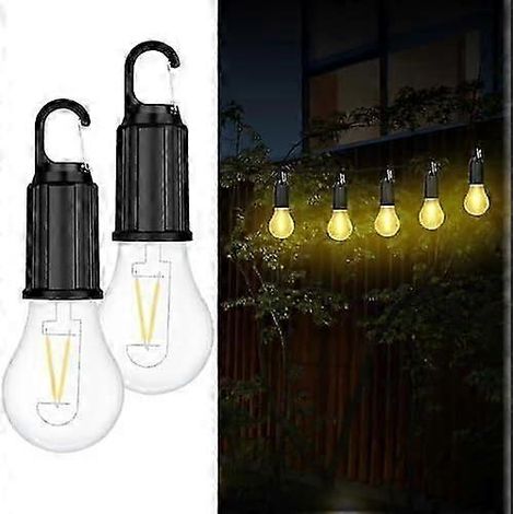 Lot de 2 lampes de camping rechargeables, lampes LED étanches pour tente avec câble USB, lanterne de camping suspendue à 3 modes, lampe suspendue pour la randonnée (1/5)