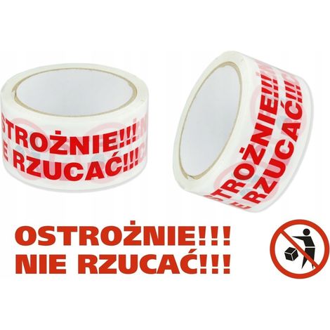 Nastro adesivo da imballaggio Rafael PE 48 mm x 45 m acrilico con stampa silenziosa di avvertenza (1/5)