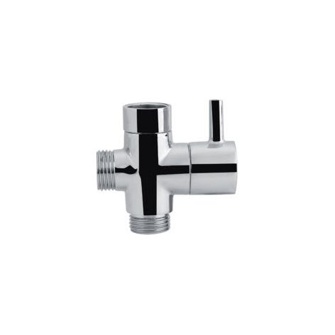 Inverseur en forme de T à 3 voies vanne d'arrêt douche toilette bidet pulvérisateur adaptateur d'eau couleur chrome