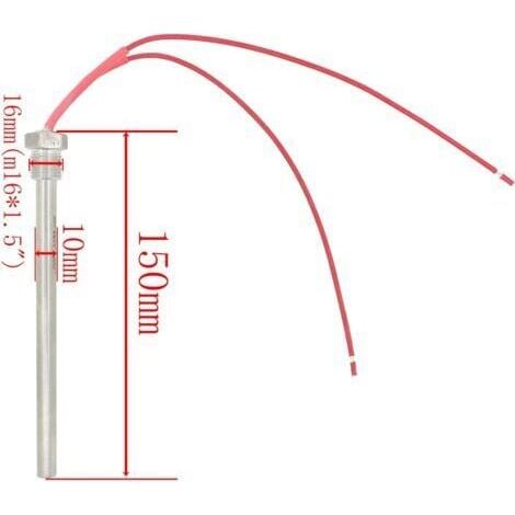 220v 300w 350w bougies allumage pour poêle à pellets - diamètre 10mm - longueur 140 150 170mm (filetage m16x1.5mm, longueur 150mm 300w) TRIMEC (1/2)