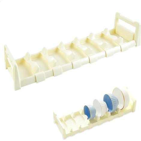 Égouttoir, Égouttoir Vaisselle, Réglable Porte Vaisselle Égouttoir, Compact Rangement Evier Cuisine, Gain de Place avec Bac d'Égouttement pour Assiettes Verres et Ustensiles (Blanc) (1/5)