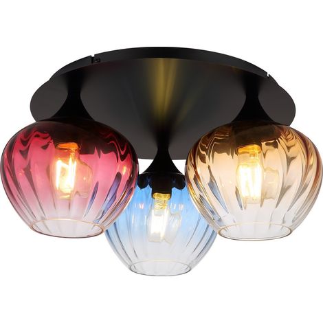 Globo - plafón - SANDER - multicolor - vidrio - Ø 47cm - E27 - (1/4)