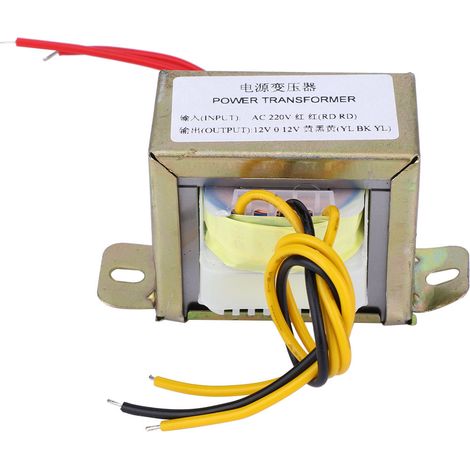 Transformateur 12V 30W, entrée AC 220V, sortie double AC 12V, pour carte amplificateur 2.1 canaux, alimentation stéréo, usage audio DIY, 30W. (1/5)