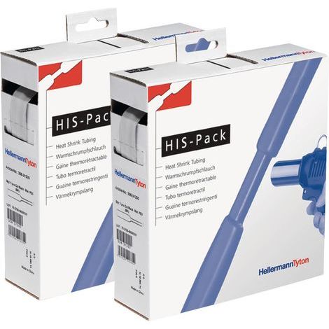 HellermannTyton 300-30243 Gaine thermorétractable sans colle transparent 2.40 mm 1.20 mm Taux de retreint:2:1 10 m R031761 (1/2)