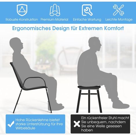 3tlg balkonmobel set bistrotisch mit 2 stapelbare stuhlen balkonset gartenset gartengarnitur
