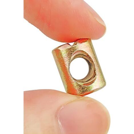 100 écrous cylindriques fendus M6 x 10 mm, boulons pour meubles, écrous cylindriques en acier au carbone galvanisé, adaptés aux meubles. (1/3)
