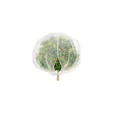 2x2.4m Filet pour arbres fruitiers avec fermeture éclair et cordon de serrage, housse de protection anti oiseaux pour myrtille, baies, baies