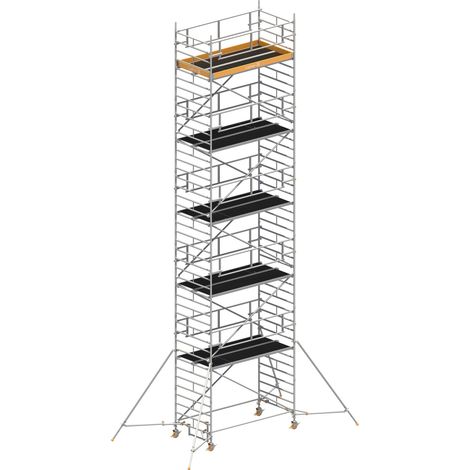 Layher Rollgerüst Uni Breit P2 Safety Plus mit Doppelgeländer und ausziehbaren Gerüststützen 12,20m AH (1/3)