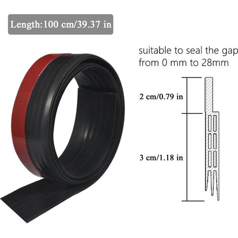 Joint d'étanchéité en caoutchouc silicone auto-adhésif de 100 cm pour portes et fenêtres. (1/5)