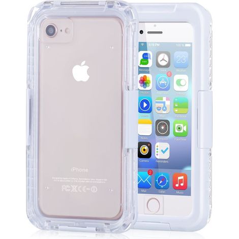 Coque Samsung Galaxy A70 Blanche, étanche IP68, anti-poussière et antichoc, protection intégrale avec film verre inclus, étui transparent sous-marin hermétique, coque rigide résistante aux chutes (1/5)