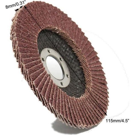 Disque À Lamelles - 115 mm - Grains 60 - Pour Meuleuse Angle 115 mm - Bois Métal Plastique - 10 Pièces (1/4)