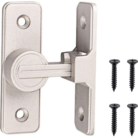 Cerradura interior iluminada Crezuo de 90° para puertas correderas, gancho plano, pestillo de seguridad y pestillo antirrobo.-Crezuo