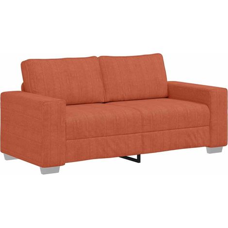 Divano Divanetto Rosso Arancione 140 cm Tessuto Velluto a Coste vidaXL (1/5)