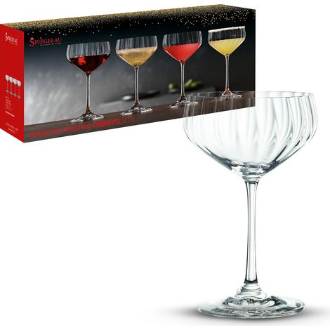 Lot de 4 bols à cocktail en verre à coupe à champagne en cristal 310 ml (1/5)