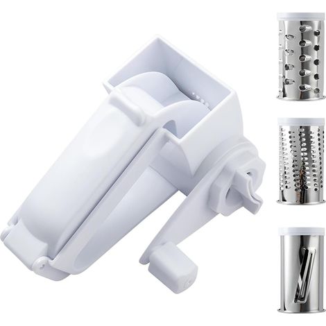 Rallador Manual Rotatorio 3 en 1 - Rallador Para Queso Maduro Chocolate y Frutos Secos - Acero Inoxidable 430 - Uso Doméstico y Exterior - 1 Unidad (1/5)